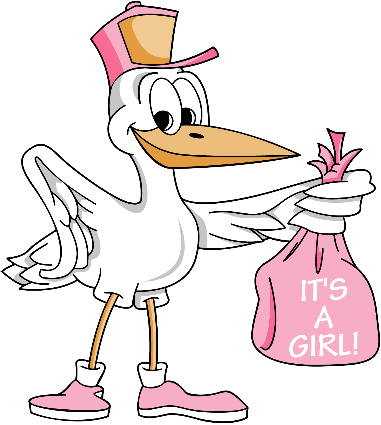 clipart stork with baby girl - photo #12